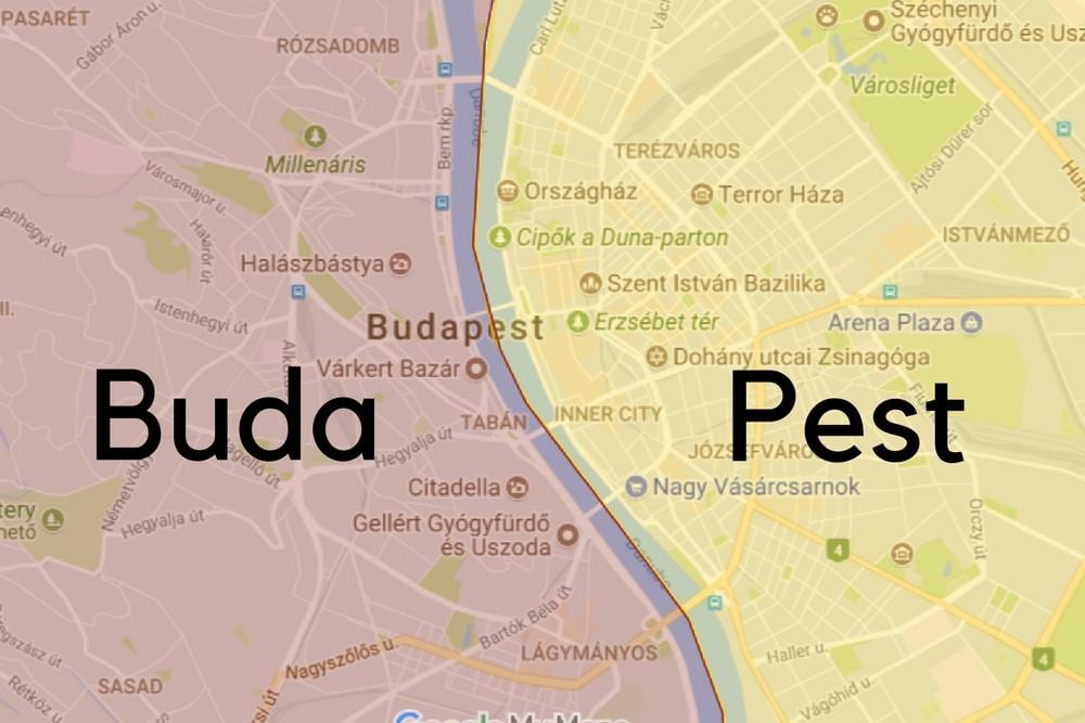 ბუდაპეშტის უბნების რუკა